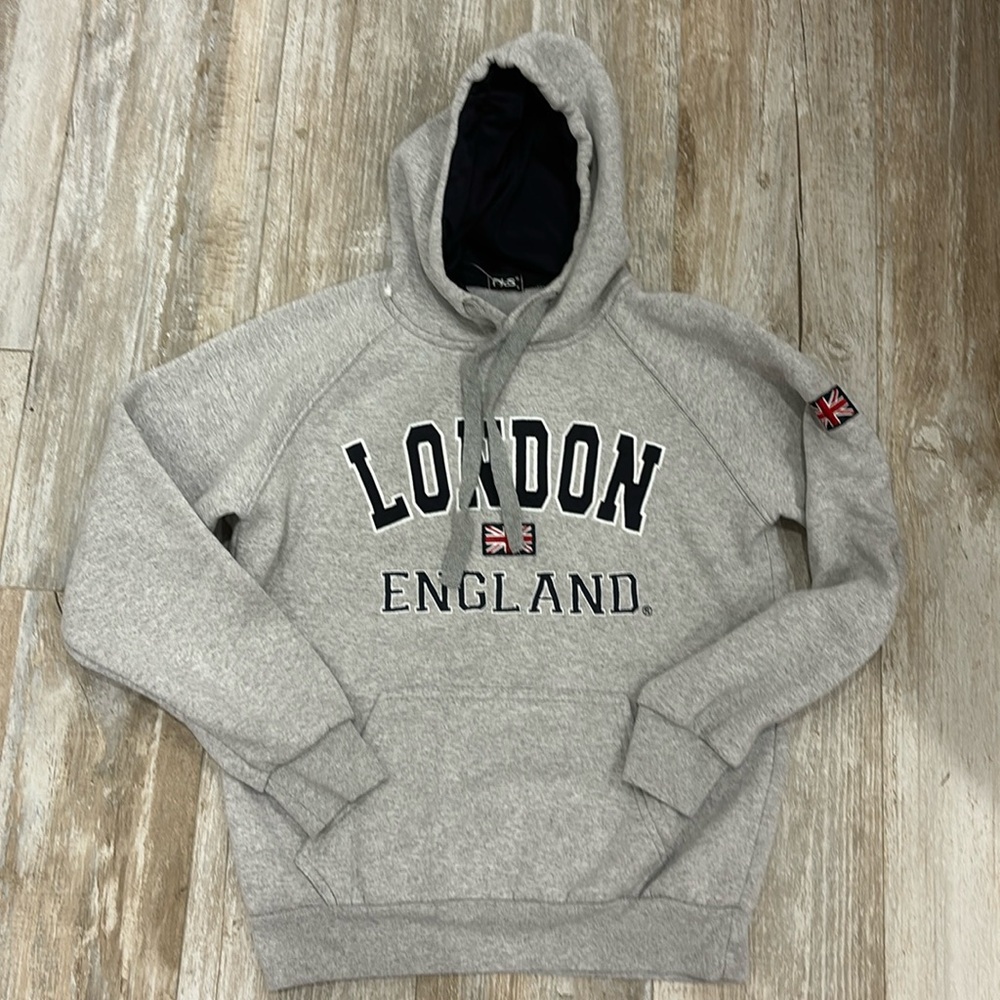 Gray Thick embroidered hoodie London